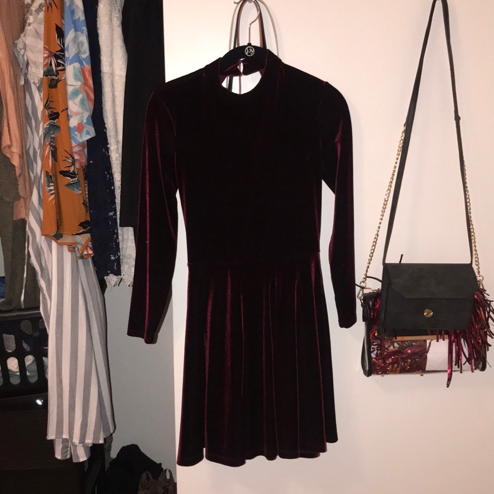 American Apparel Red Velvet Dress